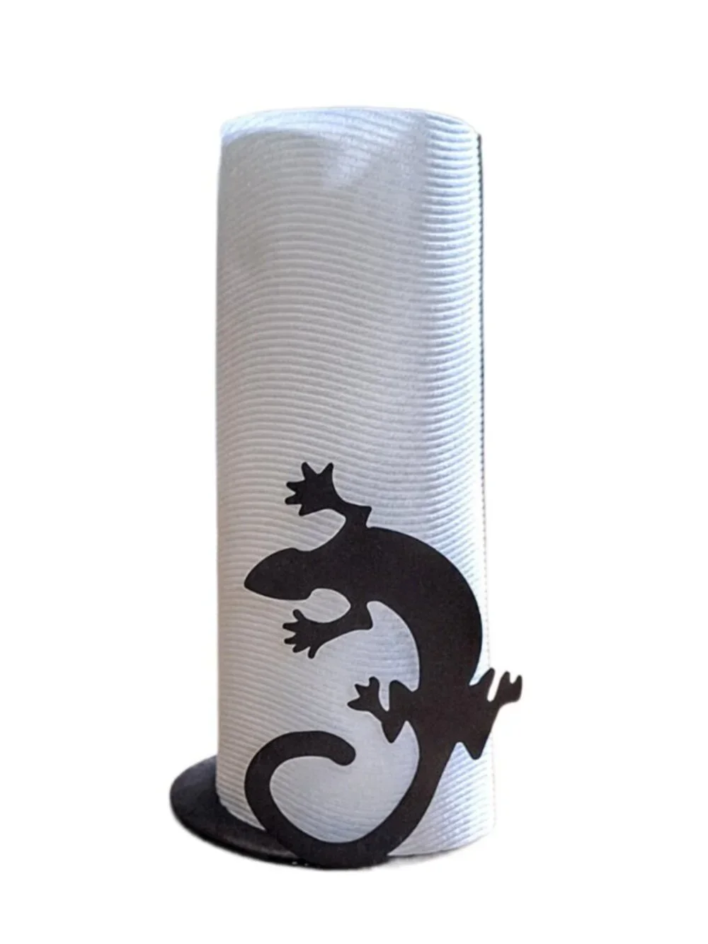Southwestern Black Gecko Metal Heavy Countertop Paper Towel Holder Stand